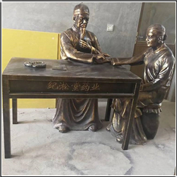 古代看病人物銅雕塑 古代看病人物銅雕塑