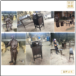 步行街餐廳人物銅雕塑制作 步行街餐廳人物銅雕塑制作