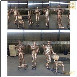 純銅玩音樂人物雕塑 純銅玩音樂人物雕塑