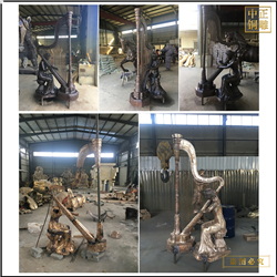 美女彈音樂人物銅雕塑 美女彈音樂人物銅雕塑