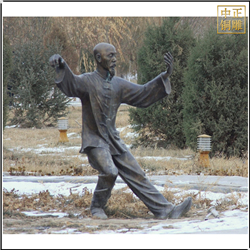 景觀練太極人物銅雕塑