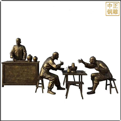 喝酒劃拳銅雕塑 喝酒劃拳銅雕塑